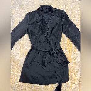 Boohoo Black Satin Blazer Dress